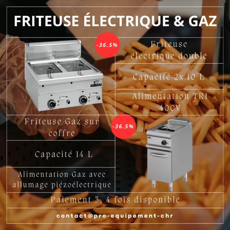 Vente de friteuse électrique & gaz pour professionnel à Paris