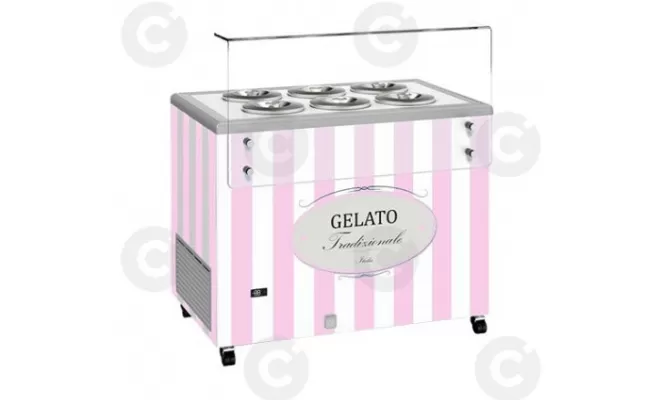 Vitrine réfrigérée crème glacée POZZETTI - 304 L, Paris, PRO EQUIPEMENT CHR